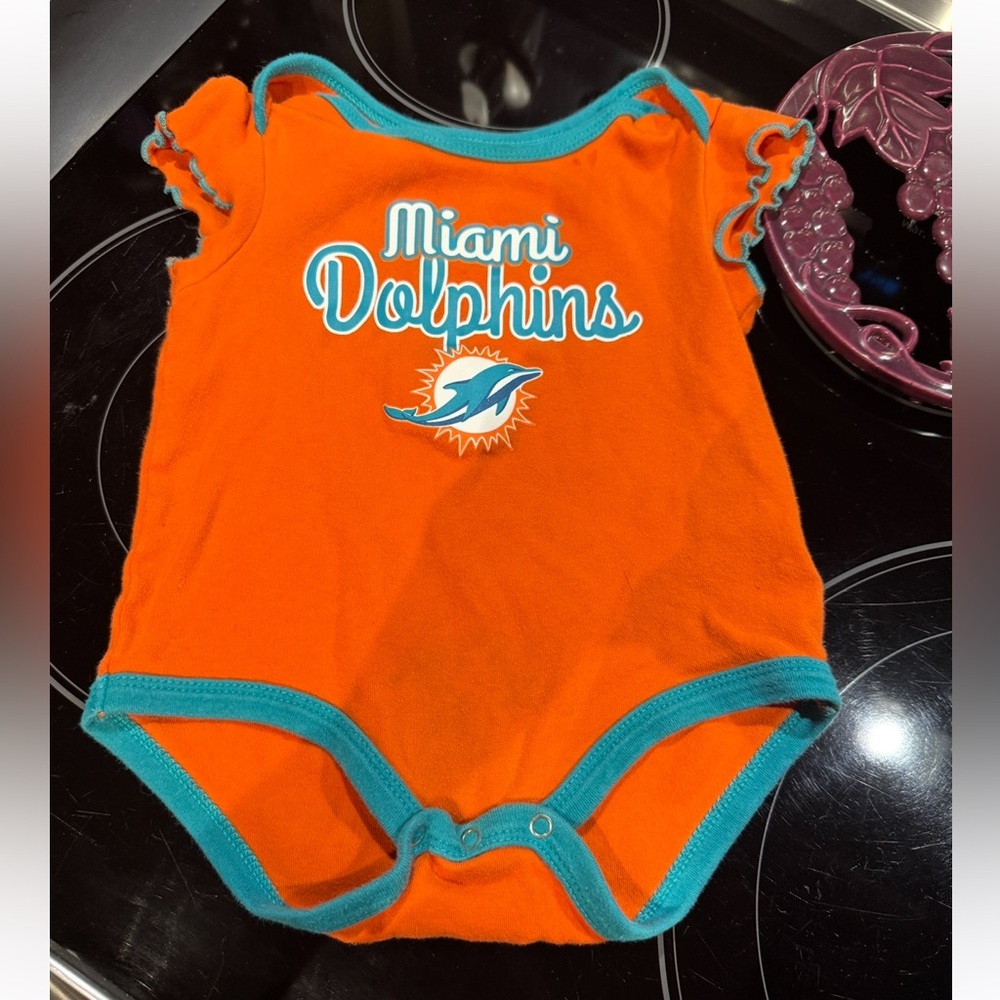 NFL Miami Dolphins Orange and Teal Baby Bodysuit